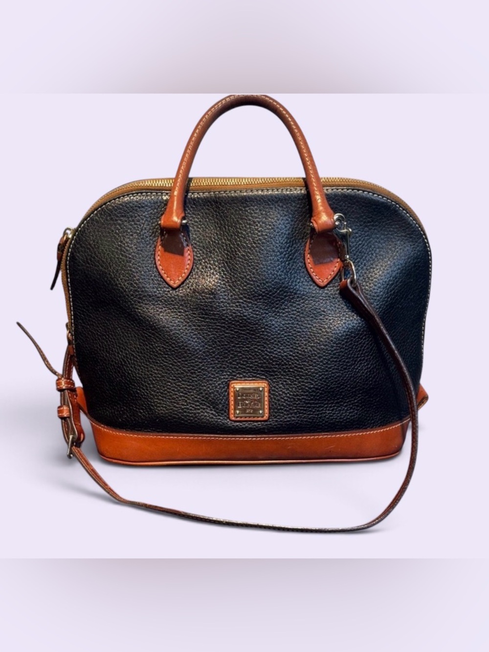 Dooney & Bourke Black and Brown Shoulder Bag